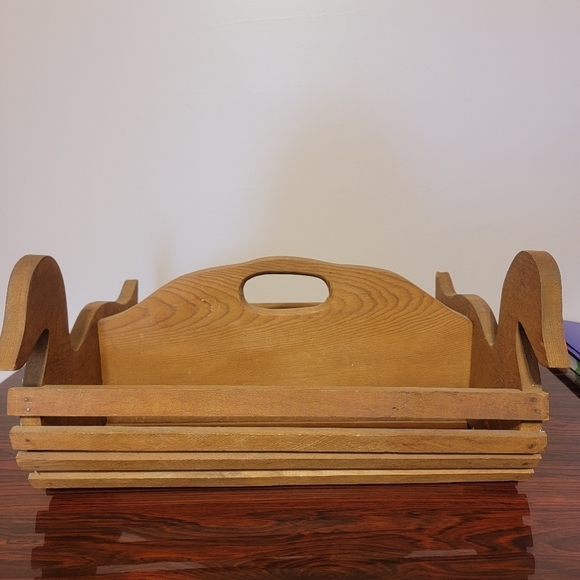 Handmade Wooden Duck Basket with Handle Hand painted and‎ Carved - Picture 4 of 9